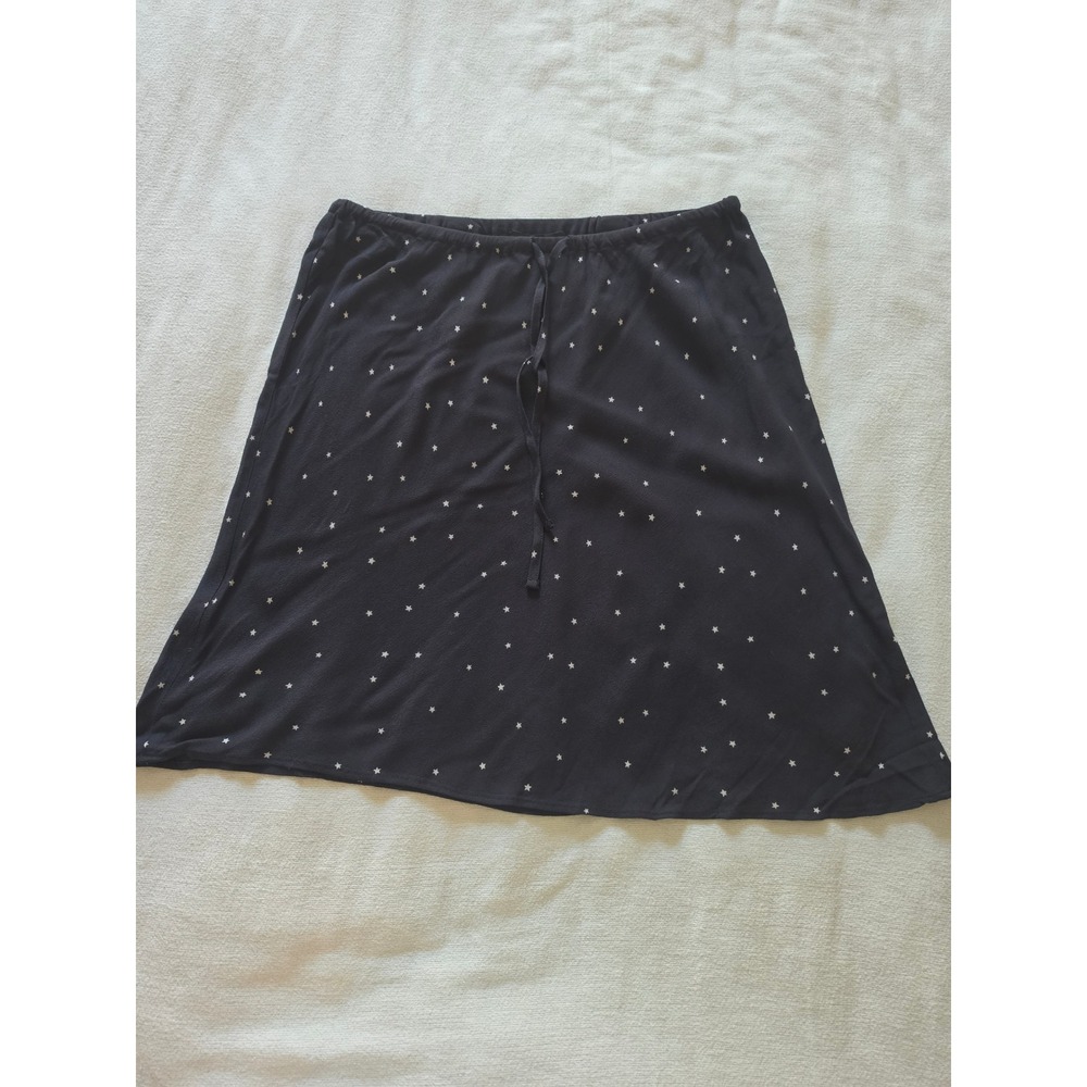 Madewell Star Print Mini Skirt Black Navy Blue A-Line Drawstring Waist Size 0
